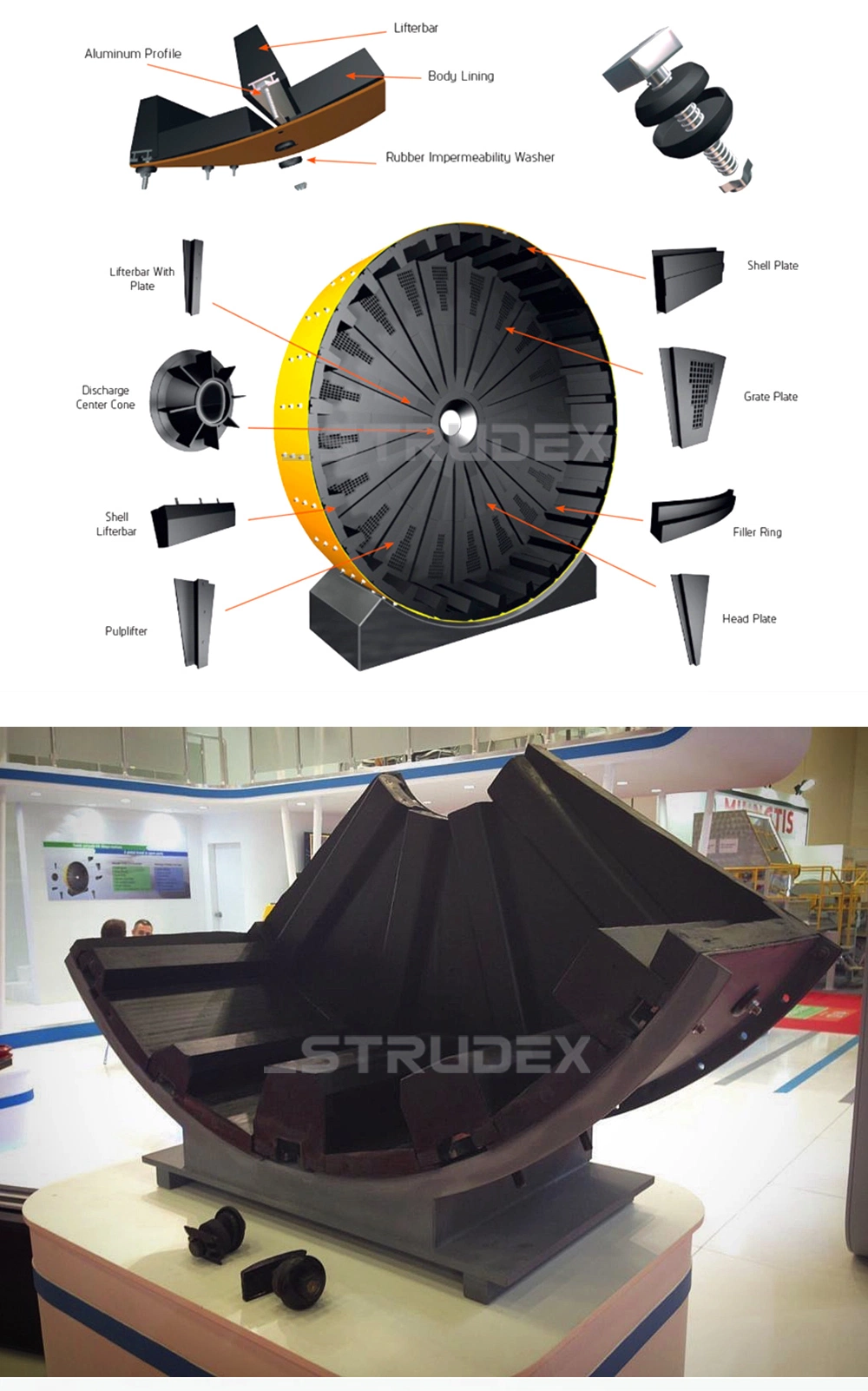 OEM Rubber Linings for Rod Mill Sag Mill AG Mill